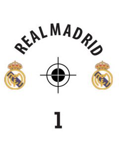 REAL MADRID. 24 Self Adhesive Paper Base Stickers With Badge, Team Name & Numbers.