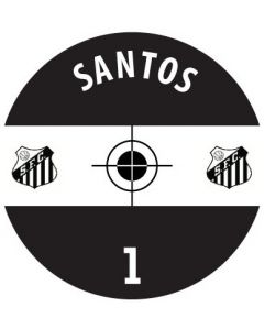 SANTOS. 24 Self Adhesive Paper Base Stickers With Badge, Team Name & Numbers.