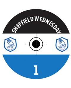 SHEFFIELD WEDNESDAY. 24 Self Adhesive Paper Base Stickers With Badge, Team Name & Numbers.