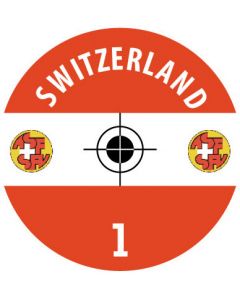 SWITZERLAND. 24 Self Adhesive Paper Base Stickers With Badge, Team Name & Numbers.