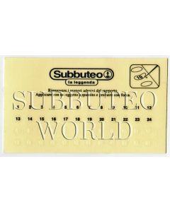 01. A SET OF SUBBUTEO PLAYER NUMBER TRANSFERS. 1 to 24 In White & 1 to 24 in Black.