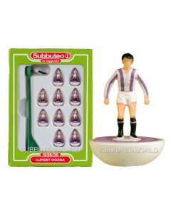 UJPEST DOZSA. Retro Subbuteo Team. Modelled on the LW Figure & Bases From the 1980's.