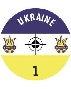 UKRAINE. 24 Self Adhesive Paper Base Stickers With Badge, Team Name & Numbers.