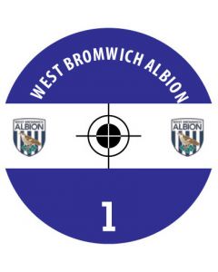 WEST BROMWICH ALBION. 24 Self Adhesive Paper Base Stickers With Badge, Team Name & Numbers.