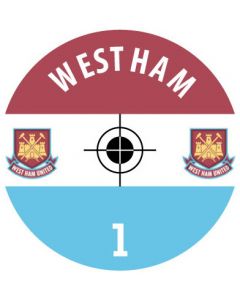 WEST HAM UTD. 24 Self Adhesive Paper Base Stickers With Badge, Team Name & Numbers.