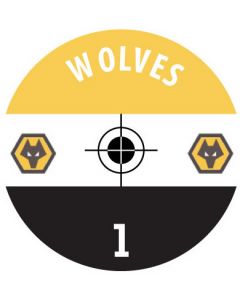 WOLVES. 24 Self Adhesive Paper Base Stickers With Badge, Team Name & Numbers.
