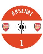 ARSENAL. 24 Self Adhesive Paper Base Stickers With Badge, Team Name & Numbers.