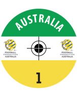 AUSTRALIA. 24 Self Adhesive Paper Base Stickers With Badge, Team Name & Numbers.