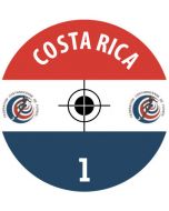 COSTA RICA. 24 Self Adhesive Paper Base Stickers With Badge, Team Name & Numbers.
