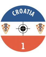 CROATIA. 24 Self Adhesive Paper Base Stickers With Badge, Team Name & Numbers.
