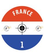FRANCE. 24 Self Adhesive Paper Base Stickers With Badge, Team Name & Numbers.