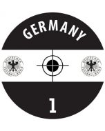 GERMANY. 24 Self Adhesive Paper Base Stickers With Badge, Team Name & Numbers.