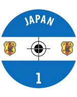 JAPAN. 24 Self Adhesive Paper Base Stickers With Badge, Team Name & Numbers.
