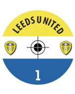 LEEDS UTD. 24 Self Adhesive Paper Base Stickers With Badge, Team Name & Numbers.