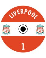 LIVERPOOL. 24 Self Adhesive Paper Base Stickers With Badge, Team Name & Numbers.