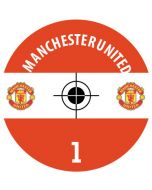 MANCHESTER UTD. 24 Self Adhesive Paper Base Stickers With Badge, Team Name & Numbers.