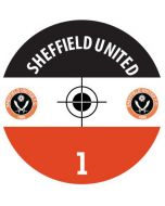 SHEFFIELD UTD. 24 Self Adhesive Paper Base Stickers With Badge, Team Name & Numbers.