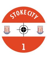 STOKE CITY. 24 Self Adhesive Paper Base Stickers With Badge, Team Name & Numbers.