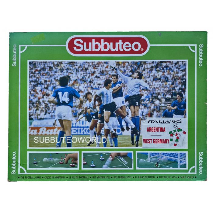 Bone marrow Stereotype Rotate 1990 ITALIAN WORLD CUP EDITION. REF 60240. Teams: Argentina & West Germany,  Goals, Balls, Pitch, Fence, Scoreboard.