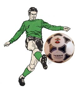 Z208. 22mm SOUTHAMPTON TANGO BALL. HAND DESIGNED. ONE BALL & INCLUDES DISPLAY DOME.
