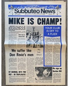1977 SUBBUTEO NEWS, ISSUE NO. 2. THE ORIGINAL SUBBUTEO NEWSPAPER FROM FEBRUARY 1977. VERY RARE.