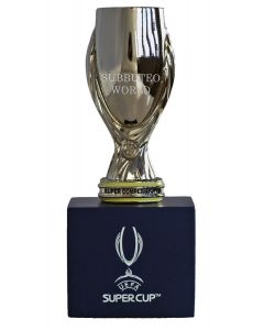 1025. THE UEFA SUPER CUP. 70mm High With Display Box. Official Licensed Replica Trophy.