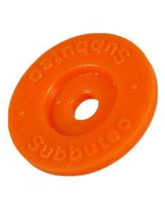 Subbuteo Lightweight Bases And Discs Claret Bases And Orange Discs 